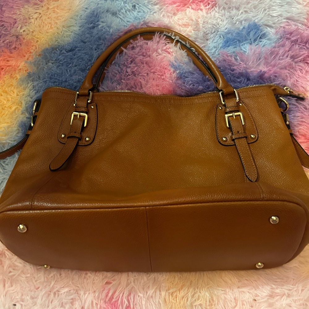 Kattee Brown Pebbled Leather Shoulder Bag
